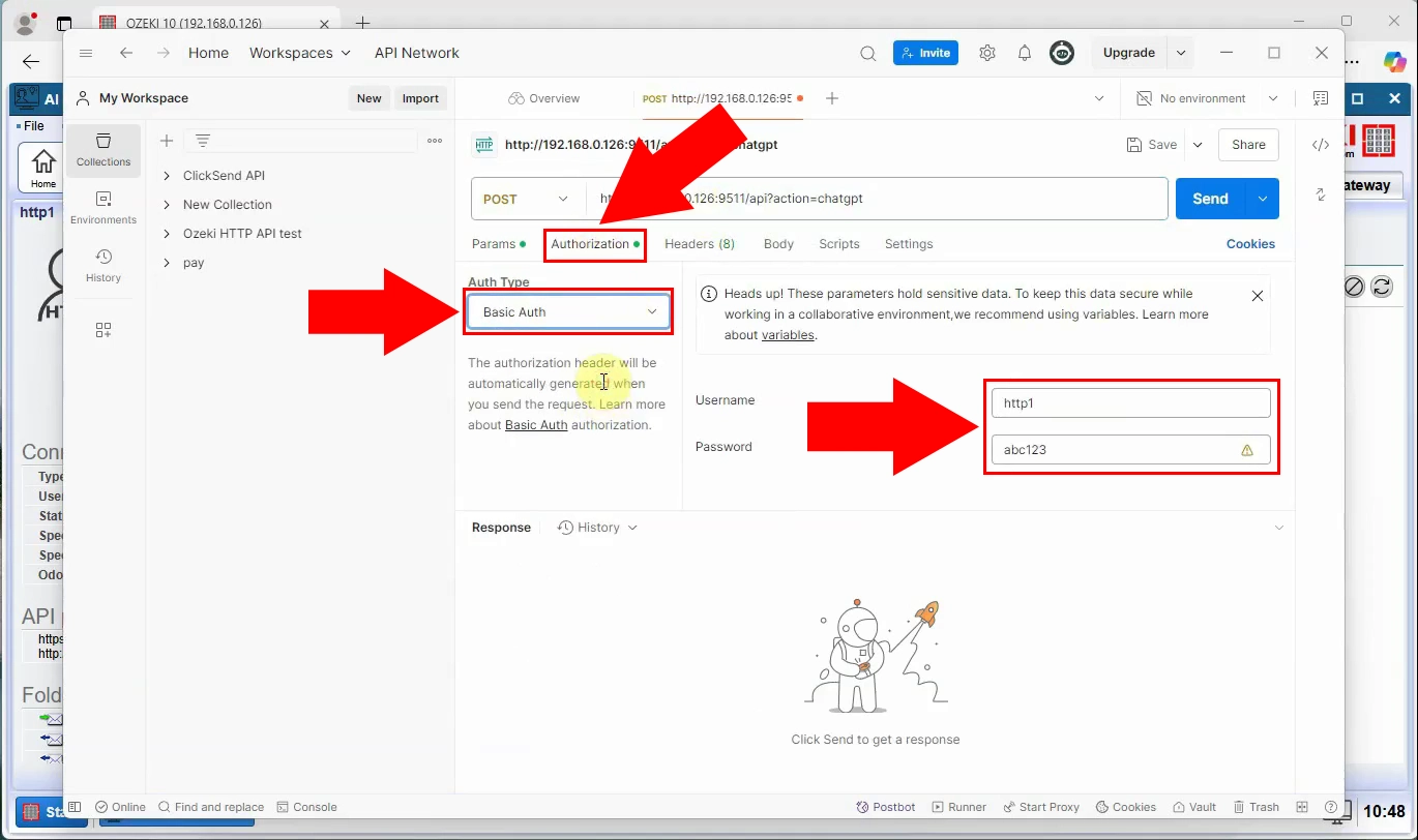 Configure authorization in Postman