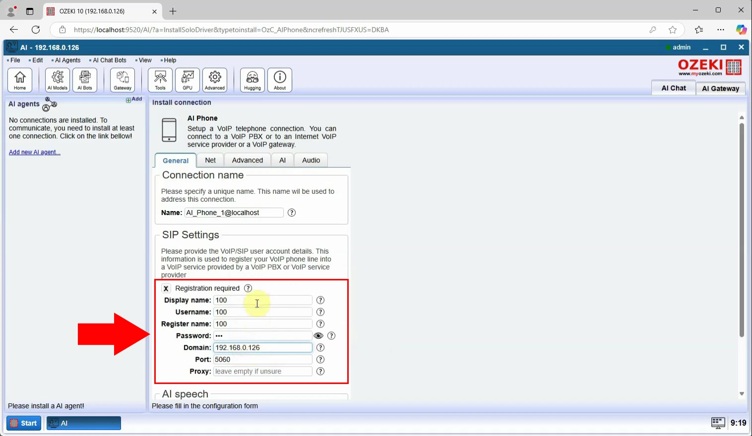 Configure SIP settings