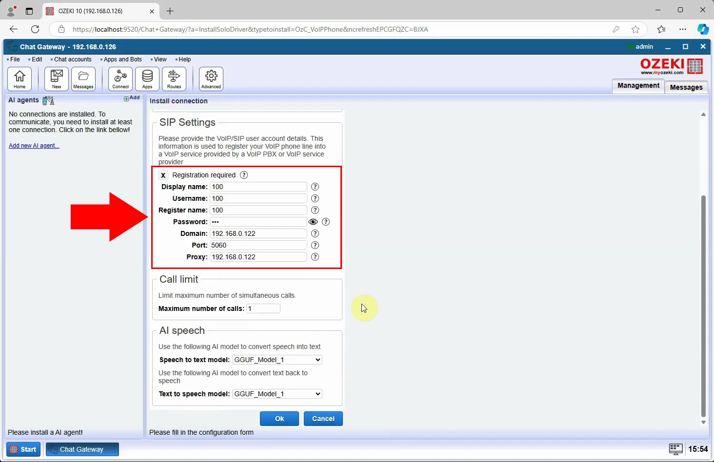 Provide SIP Settings