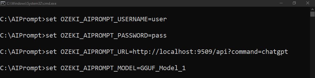 Set environment variables