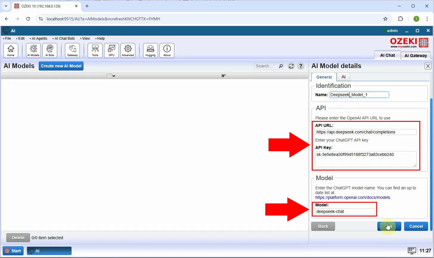 Configure API details