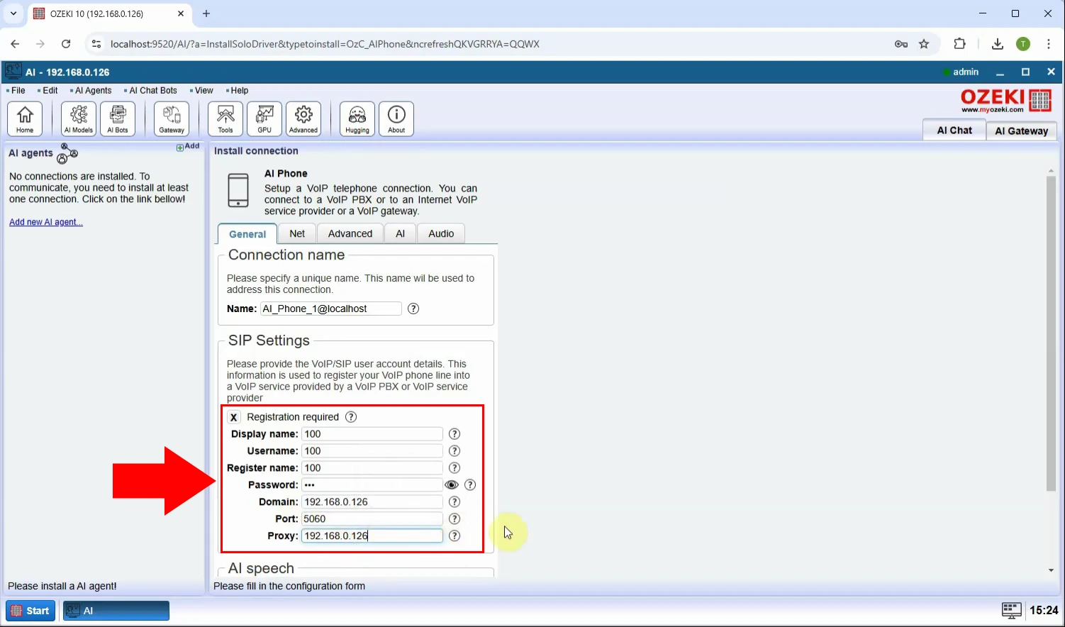 Configure SIP settings