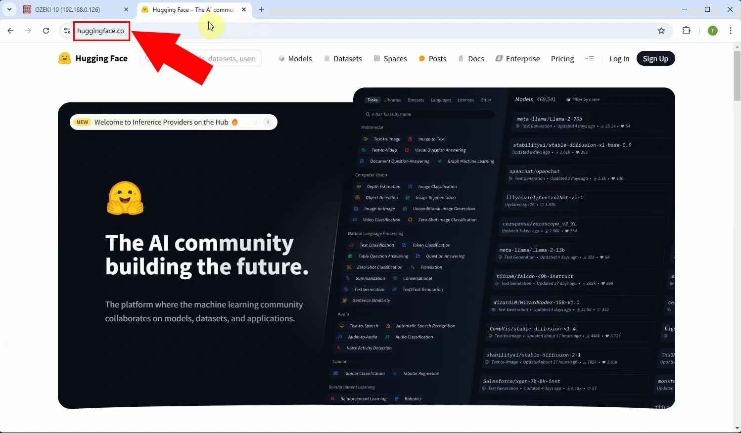 Open Huggingface.co