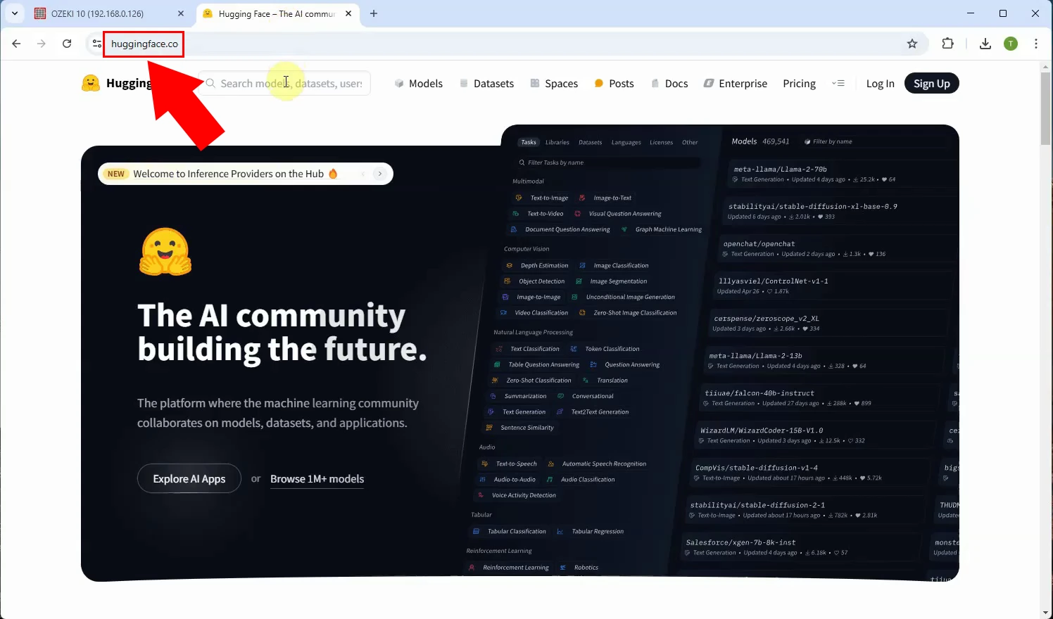 Open Huggingface.co