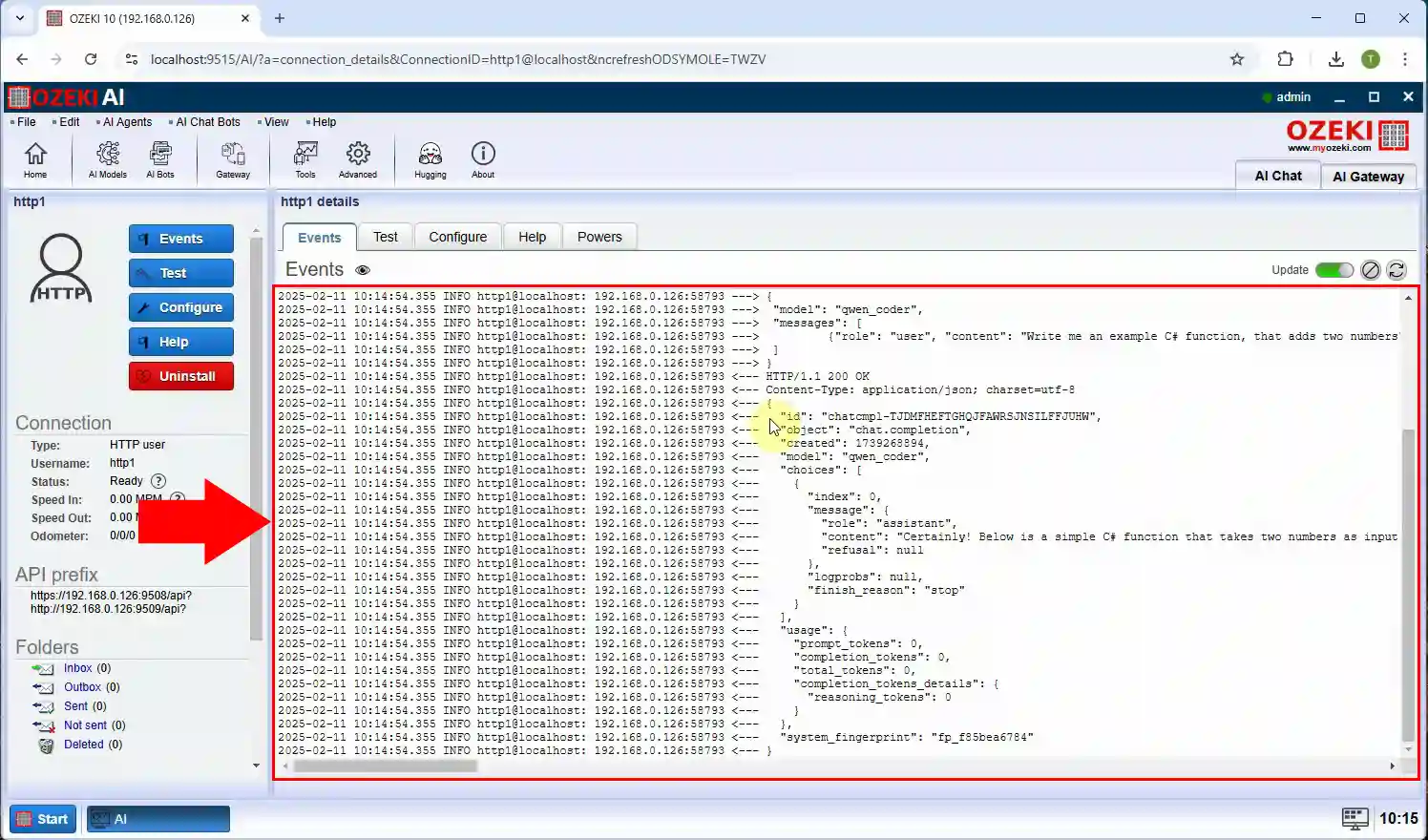 HTTP user communication log